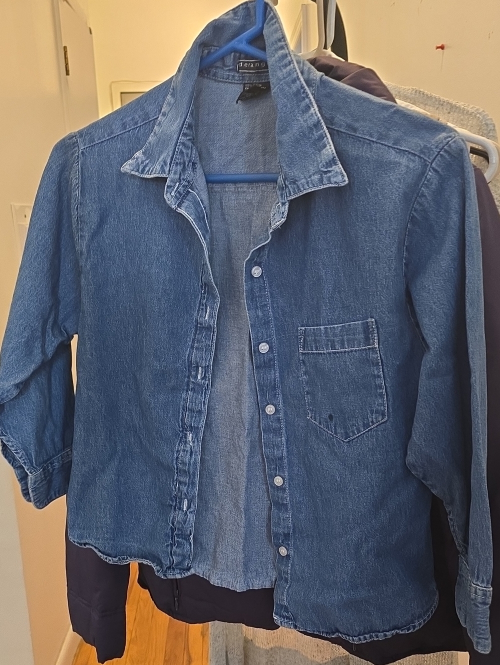 Deranged Denim Button-Up Shirt in Blue